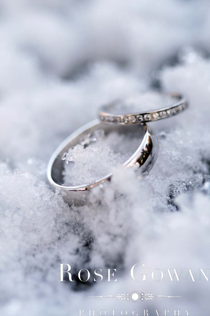 Wedding Rings in Snow